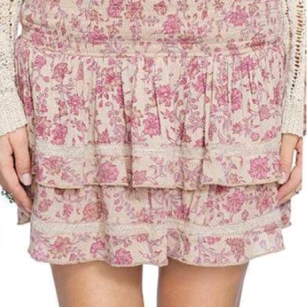 Ruffled Floral Mini Skirt